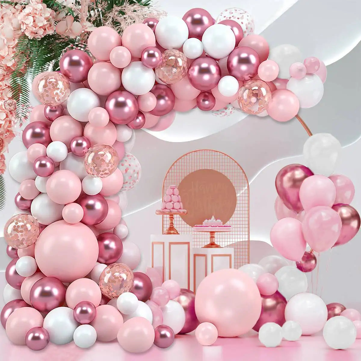 Perfecsy Pink Macaron Balloons Garland Arch Kit Birthday Party Decor Kids Wedding Birthday Party Supplies Baby Shower Decor L