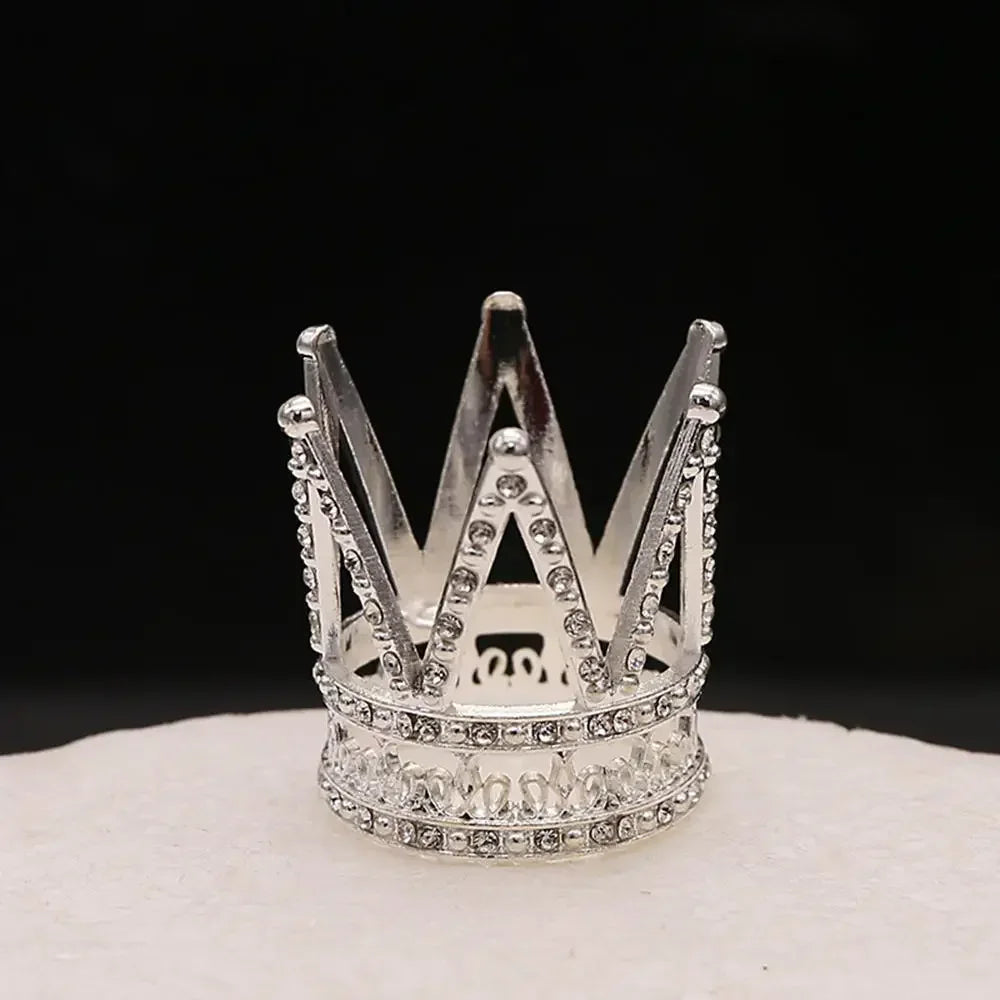 Perfecsy Rhinestone Crown Baking Cake Topper Headwear Decoration Children's Hair Accessories Princess Wedding Birthday Party 