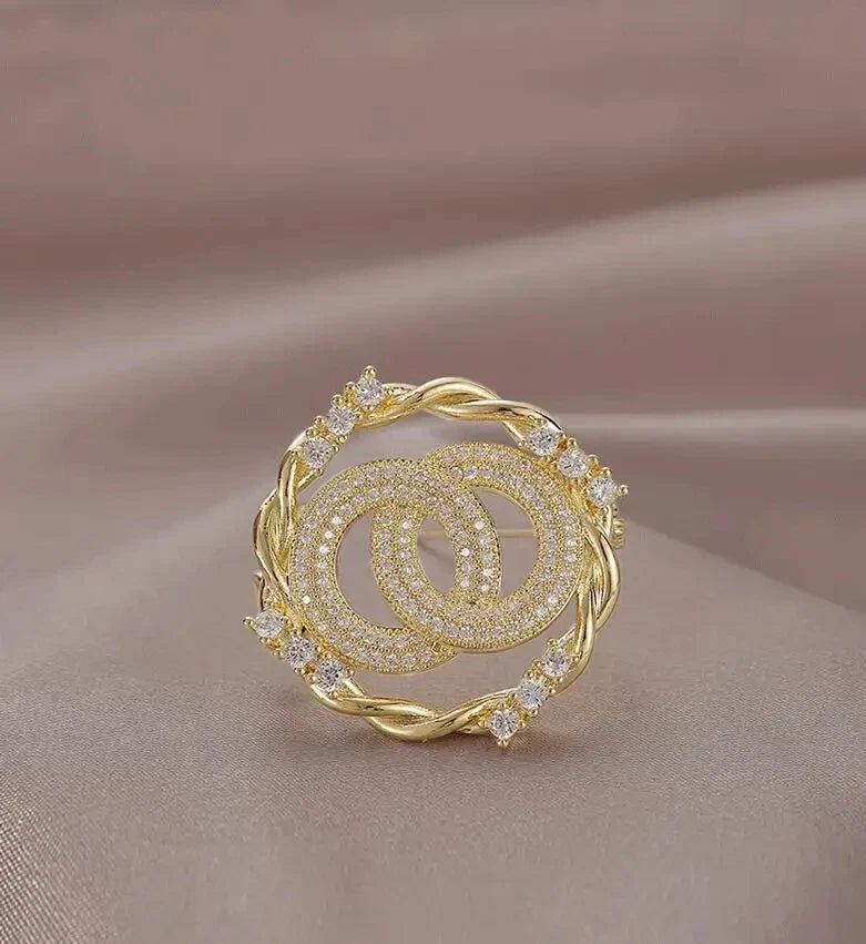 Envy NYC Croissant Brooch Plated Metal