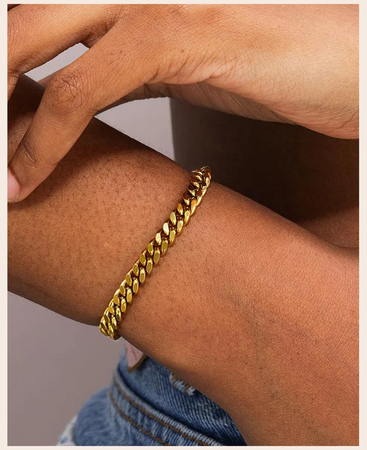 SORI STYLE Chain Bangle Bracelet — in-use photo