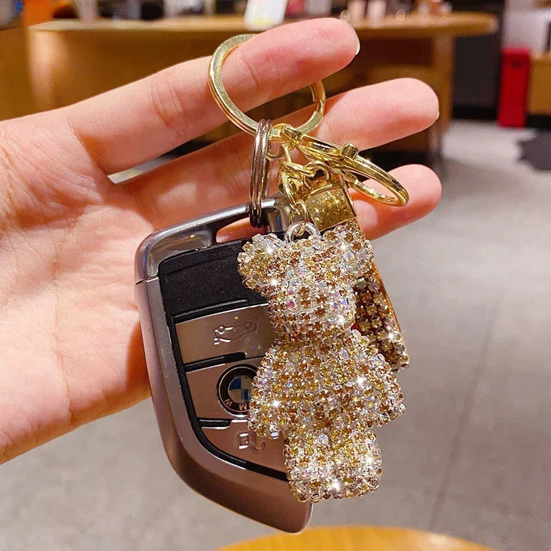 MyClosetAid Rhinestones Bear Keychain — lifestyle context