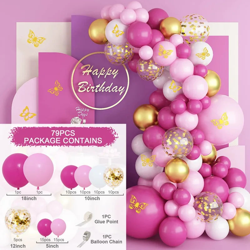 Perfecsy Pink Macaron Balloons Garland Arch Kit Birthday Party Decor Kids Wedding Birthday Party Supplies Baby Shower Decor L