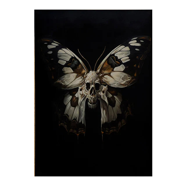 Perfecsy Retro Crow Witch Bat Skull Dark Academia Gothic Victorian Style Wall Art Canvas Painting Poster Print Halloween Gift