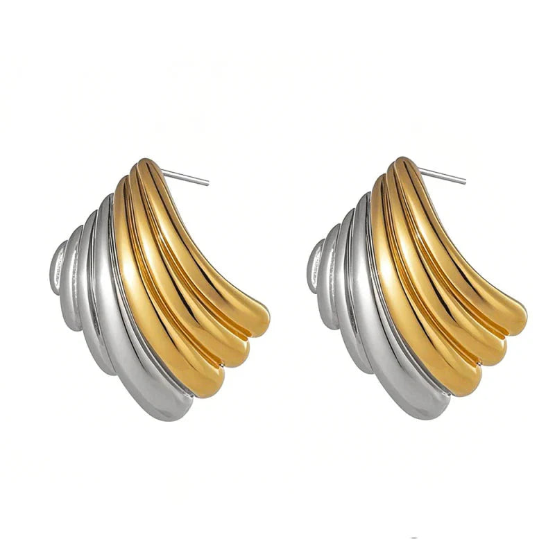 SORI STYLE Hypoallergenic Geometric Stud Earrings for Women — product on model
