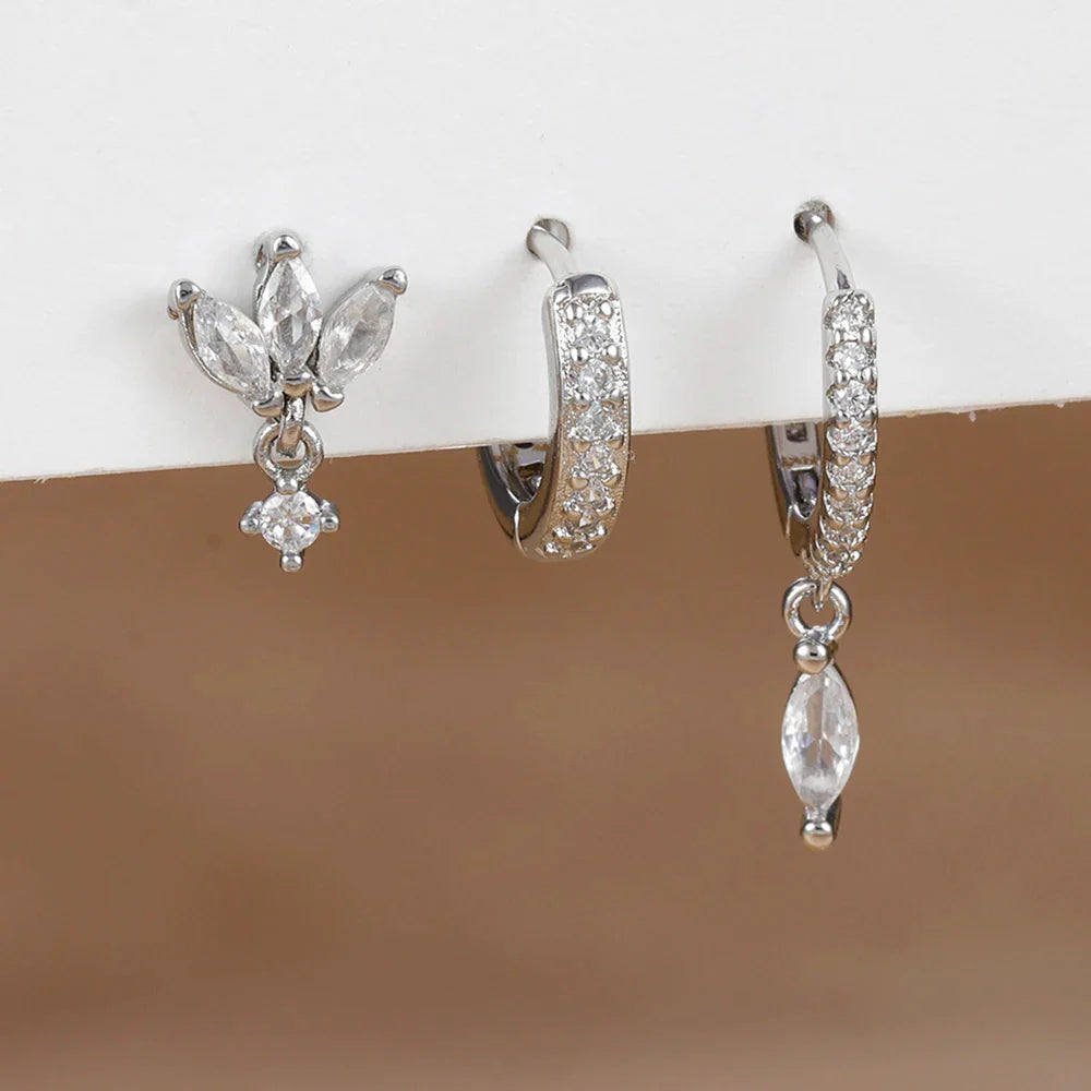 SORI STYLE 3PCS Horse Eye Zircon Stud Earrings — packaging