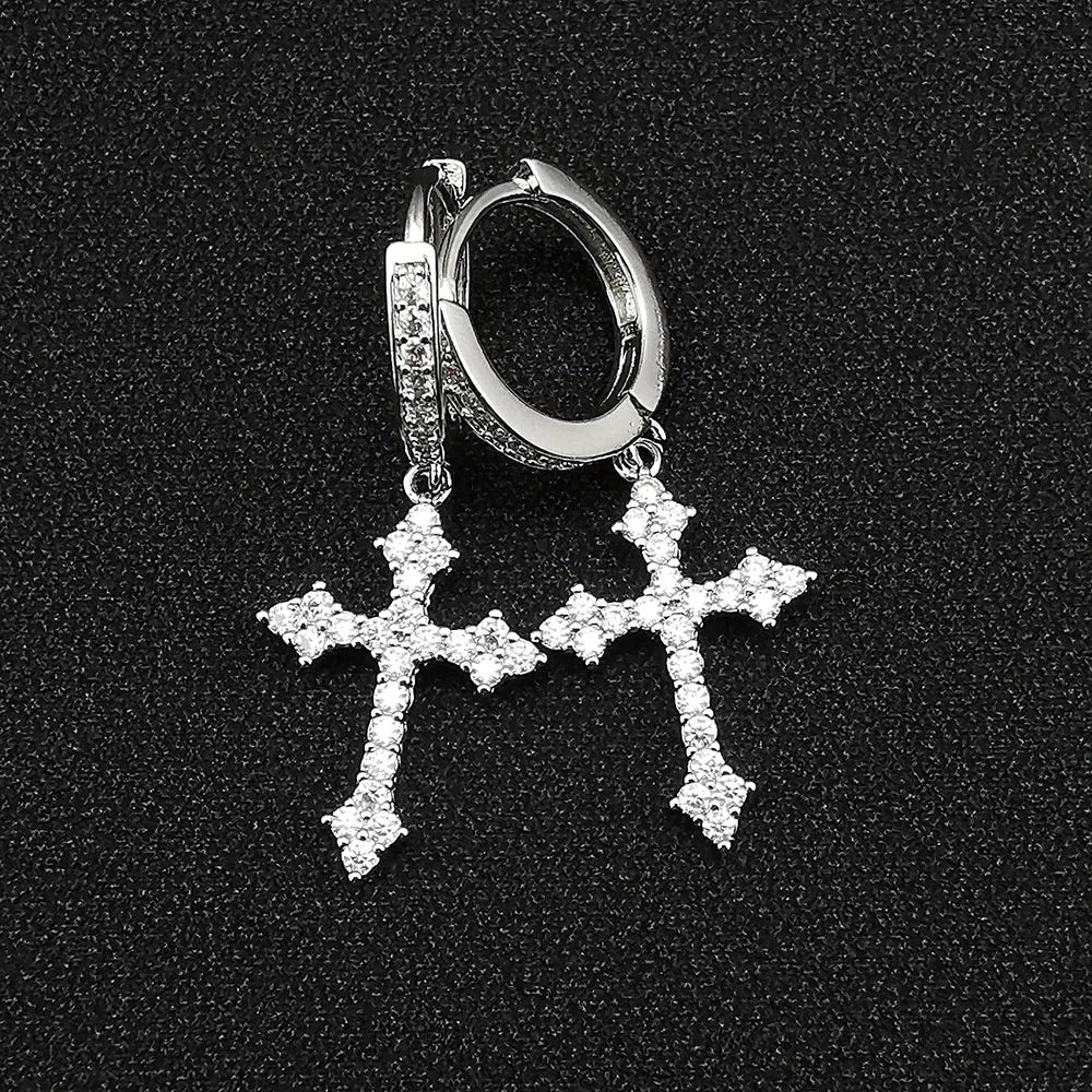MyClosetAid Gold Silver Cross Earrings — size reference