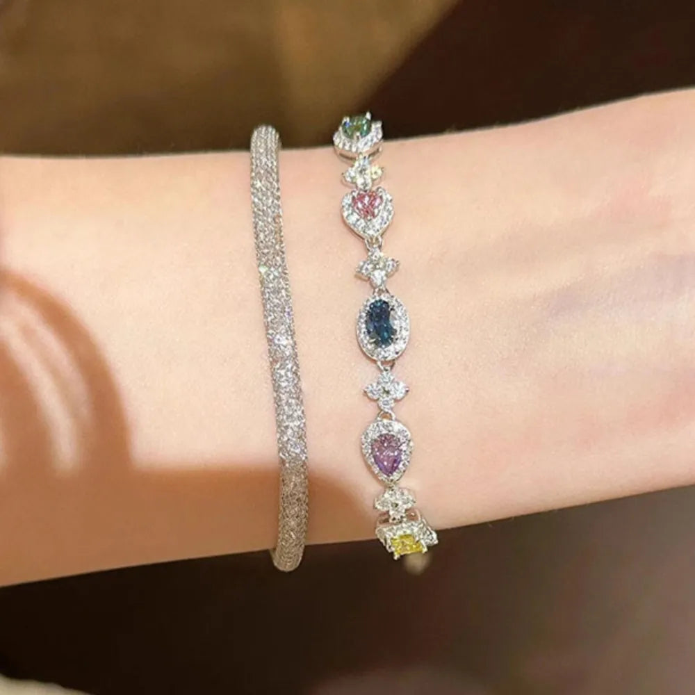 MyClosetAid Colorful Rhinestone Bracelet — back view