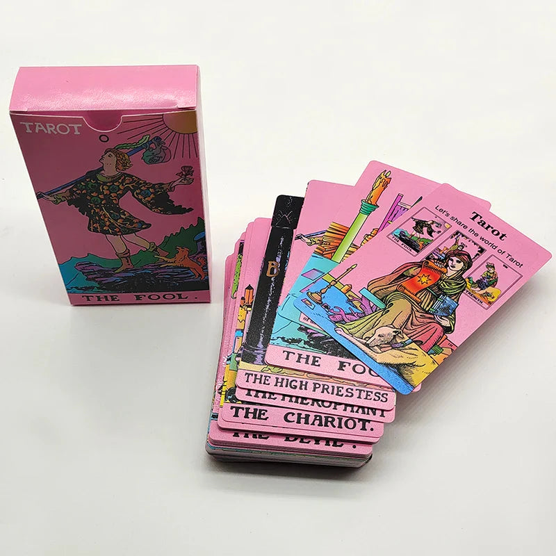 Perfecsy Without Gold Waterproof Plastic Tarot Cards With Manual PVC Board Game Astrologic Oracle Deck For Beginners — detail