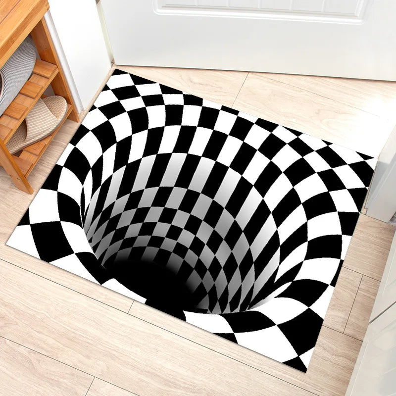 Perfecsy VIKAMA 3D Dizziness Crystal Velvet Floor Mat  Durable and Easy to Clean Anti-Slip Mat for Home Decoration  Entry Doo