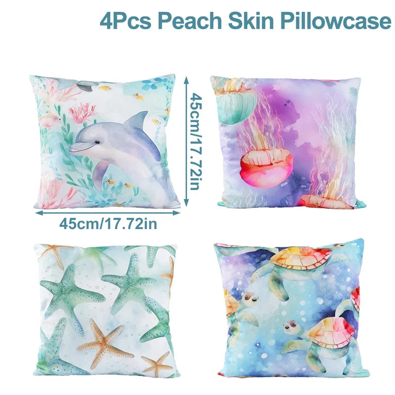Perfecsy Under The Sea Summer Ocean Theme Birthday Party Decor Kids Boy Background Cute Dolphin Starfish Decoration Event Ban