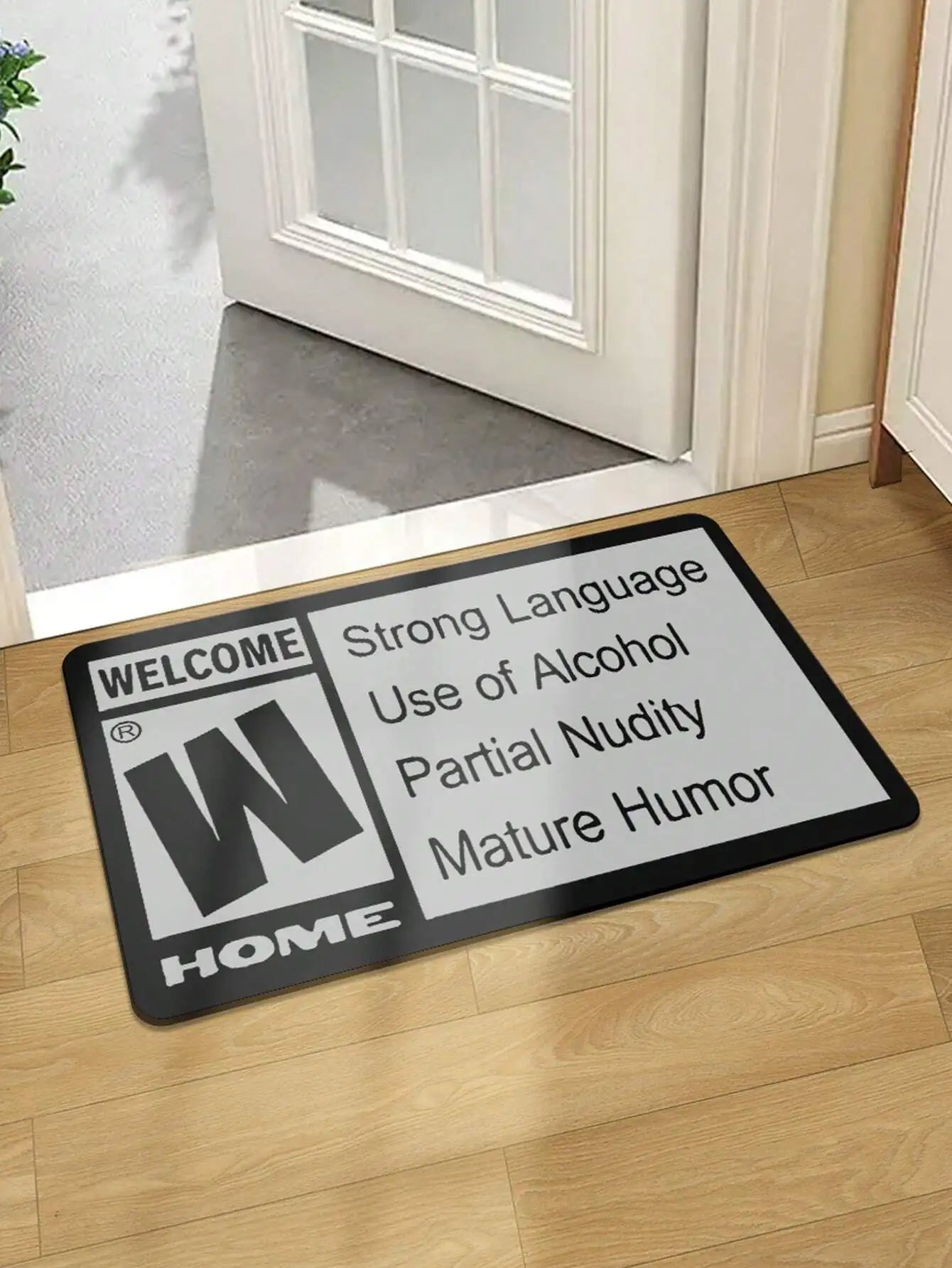 Perfecsy VIKAMA Welcome Printed Carpet, Durable and Washable, Crystal Velvet Home Entrance Doormat, Bedroom Entrance Mat, Hom