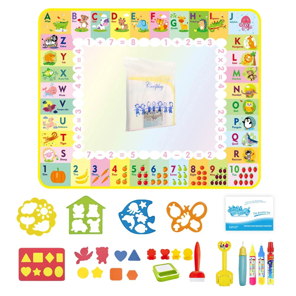 Magic Water Drawing Mat Coloring Doodle Mat with Magic Pens Educational Toys  Painting Board Montessori Toys for Kids Gifts