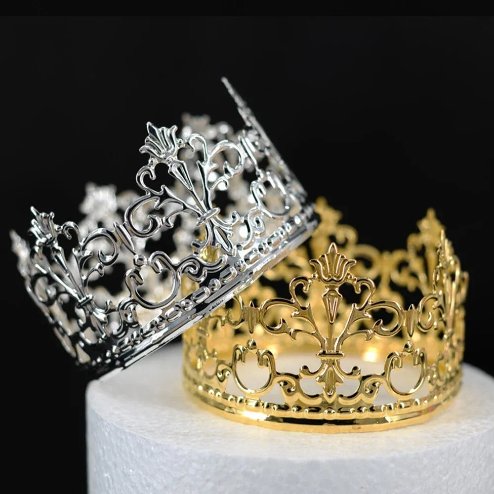 Perfecsy Rhinestone Crown Baking Cake Topper Headwear Decoration Children's Hair Accessories Princess Wedding Birthday Party 