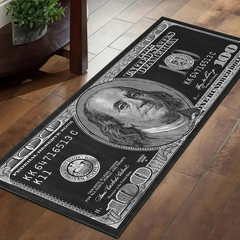 Perfecsy VIKAMA Creative Dollar Striped Rug, Durable and Easy-to-Clean Home Decor, Room and Living Room Decorative Floor Mat 