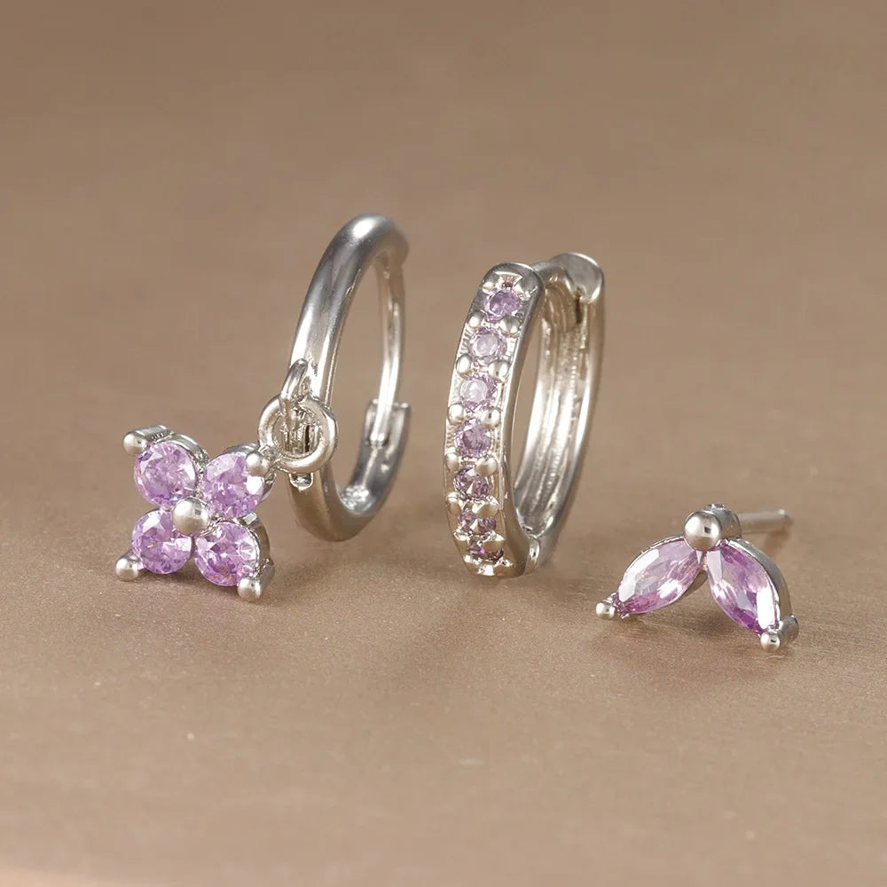 SORI STYLE 3PCS Flower Drop and Dangle Earring — main product shot