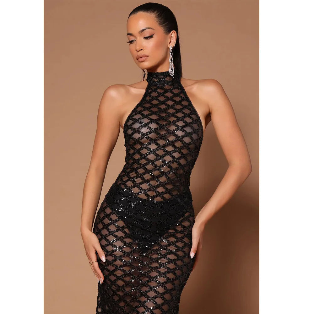 Envy NYC Envy NYC Sexy Backless Halter Mermaid Dress — product category context