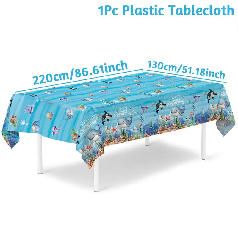 Perfecsy Under The Sea Summer Ocean Theme Birthday Party Decor Kids Boy Background Cute Dolphin Starfish Decoration Event Ban