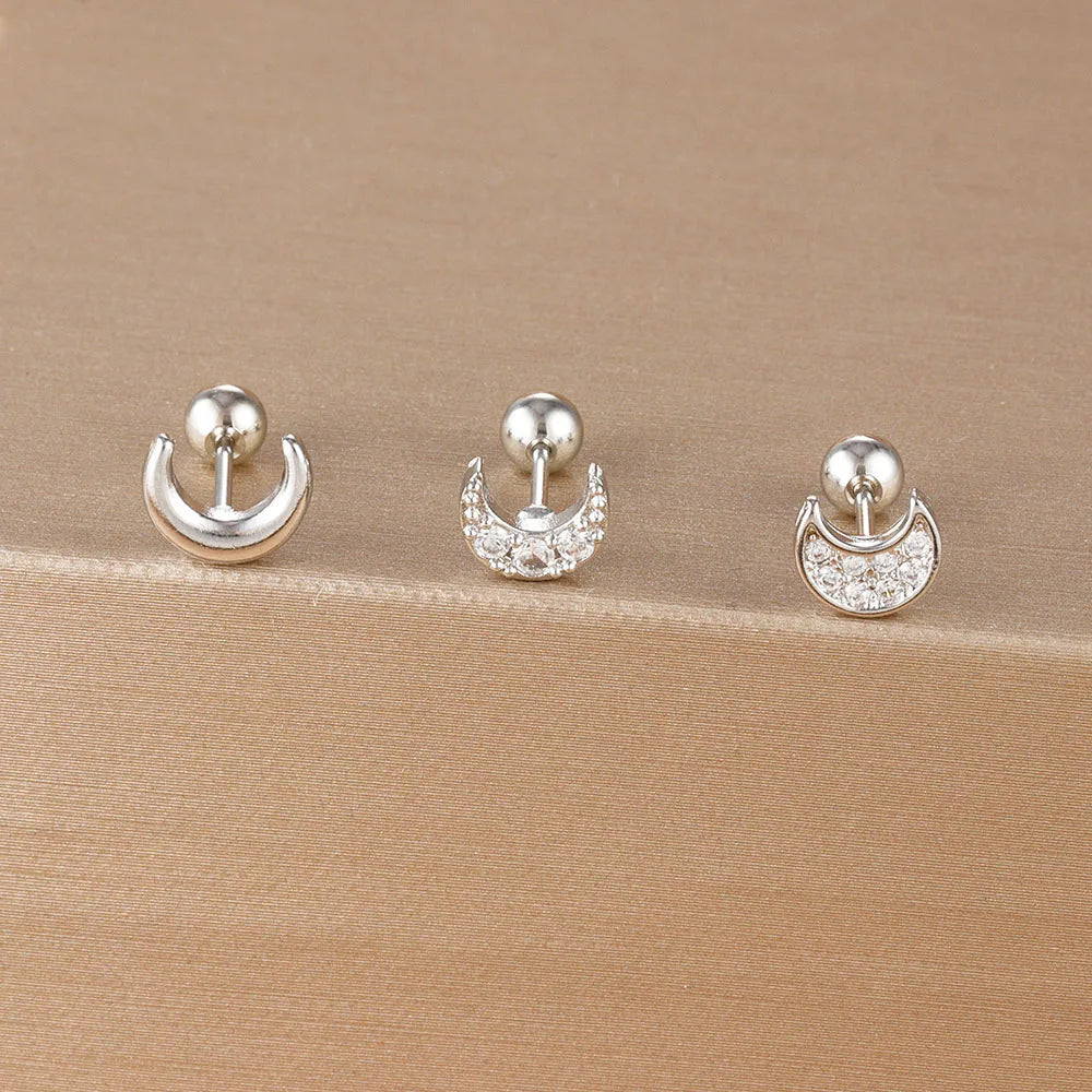 SORI STYLE 3PCS Crown Stud Earring Set for Women — color detail