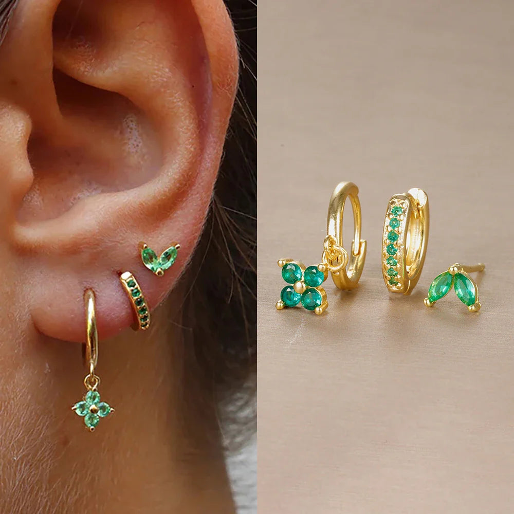 SORI STYLE 3PCS Flower Drop and Dangle Earring — alternative angle