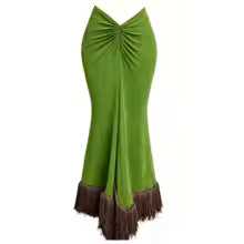 Halter Bandeau Bikini Set Women's Sexy Push Up Swimsuit Long Skirt Beachwear