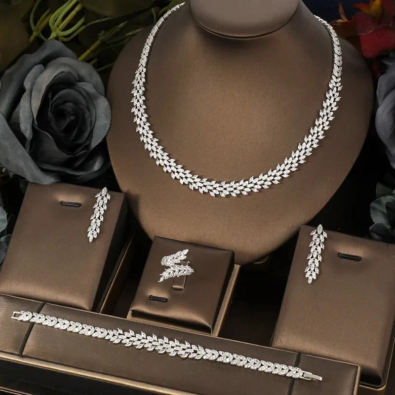 Envy NYC Envy NYC 4pcs Bridal Zirconia Full Jewelry Set — detail shot 6