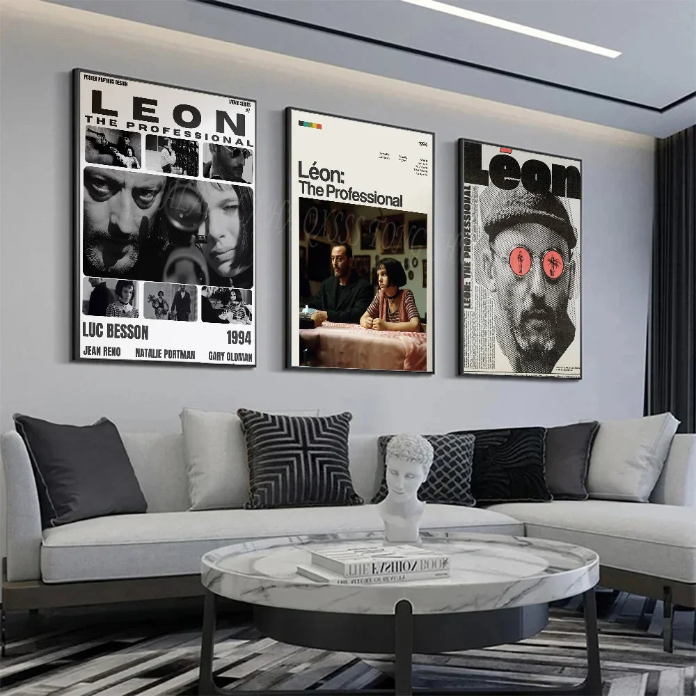 Perfecsy Vintage Retro Minimalist Movie Leon Leon_ The Profession Poster HD Posters Home Room Bar Cafe Decor Art Wall Paintin