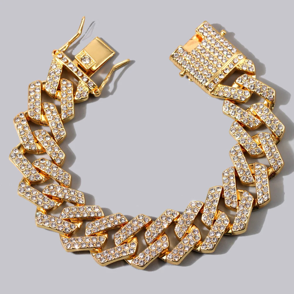 SORI STYLE 14MM Cuban Link Chain Bracelet — flat-lay composition