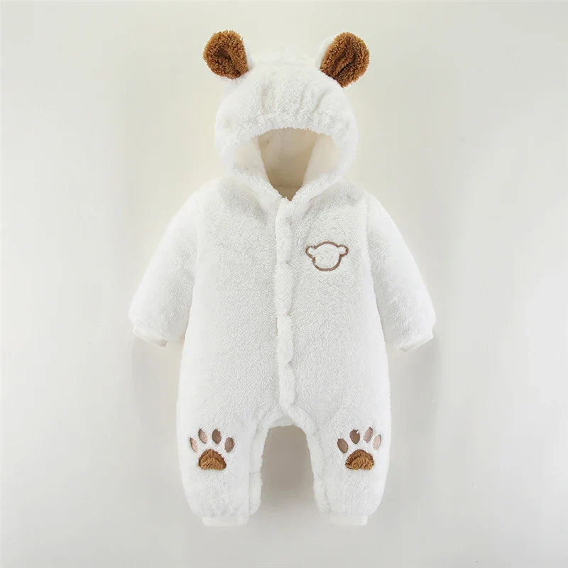 SORI STYLE Winter Hooded Baby Romper with Cute Ears — color detail