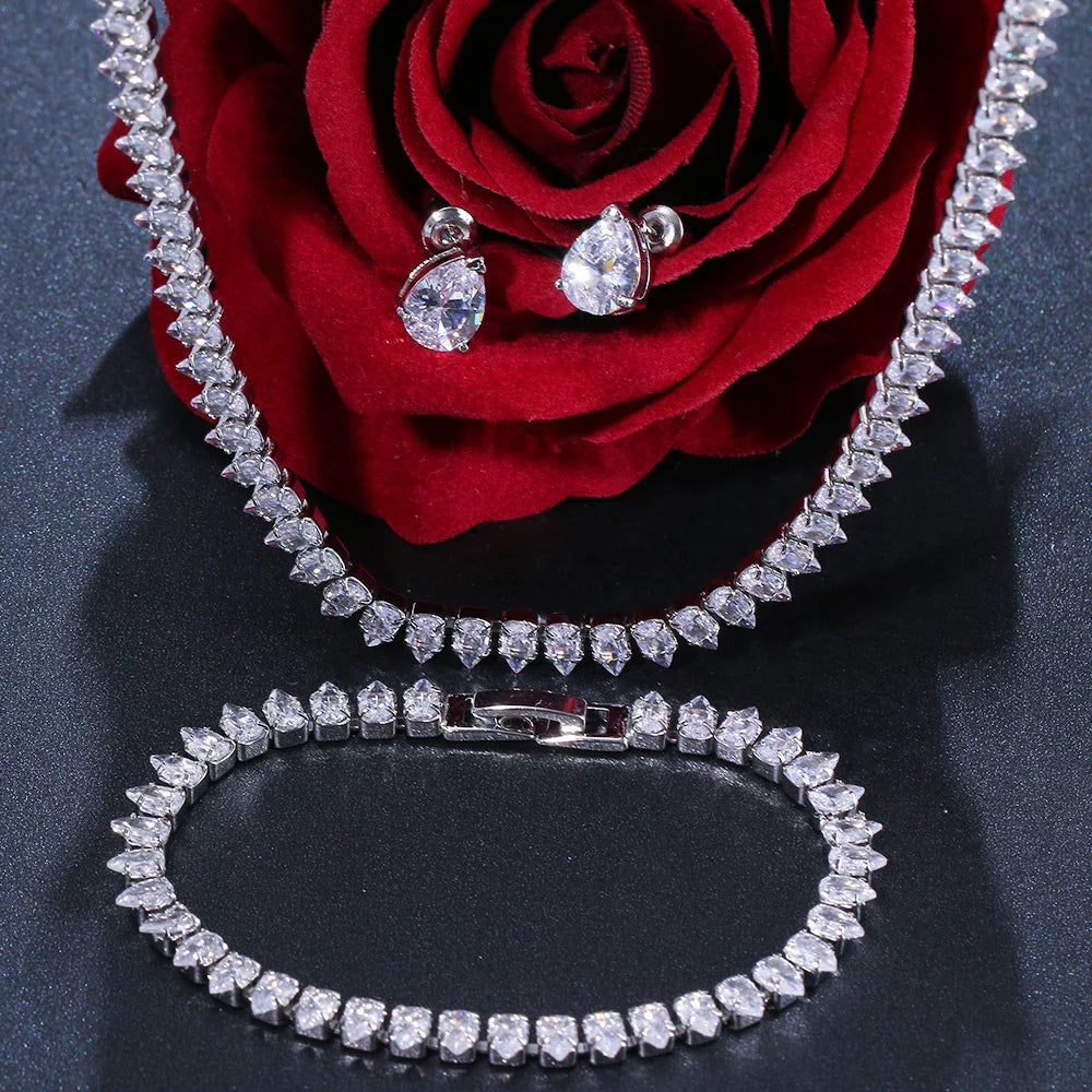 Envy NYC Envy NYC LUX CZ Bridal Necklace & Earrings — construction detail