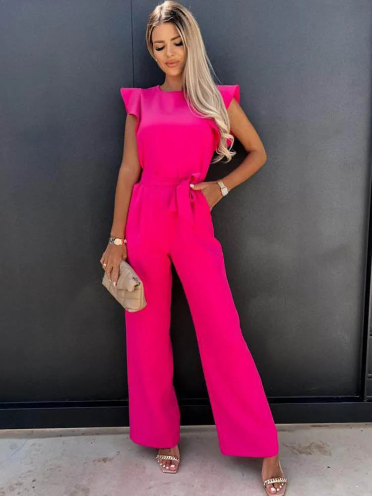 Envy NYC Envy NYC Summer Vintage Short Sleeve Wide Leg Jumpsuit — detail shot 7
