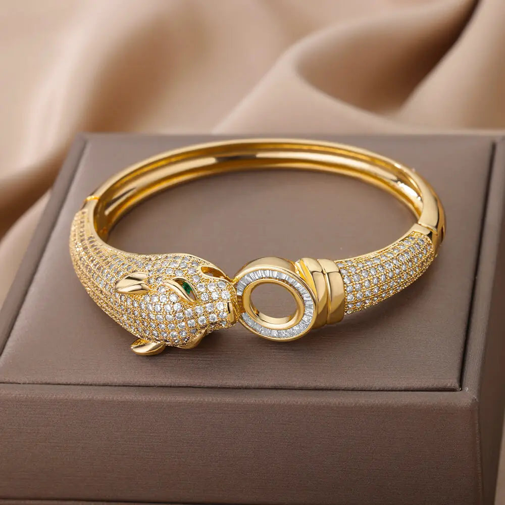 Envy NYC Envy NYC Cubic Zirconia Leopard Bangle Bracelet — product category context