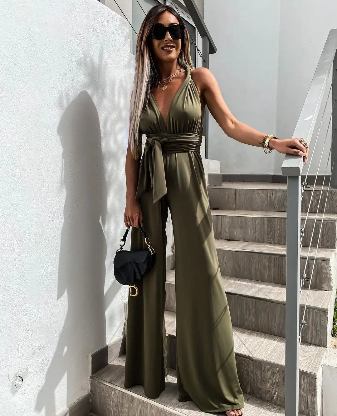 Envy NYC Envy NYC Madison High Waist Wide Leg Jumpsuit — detail shot 10