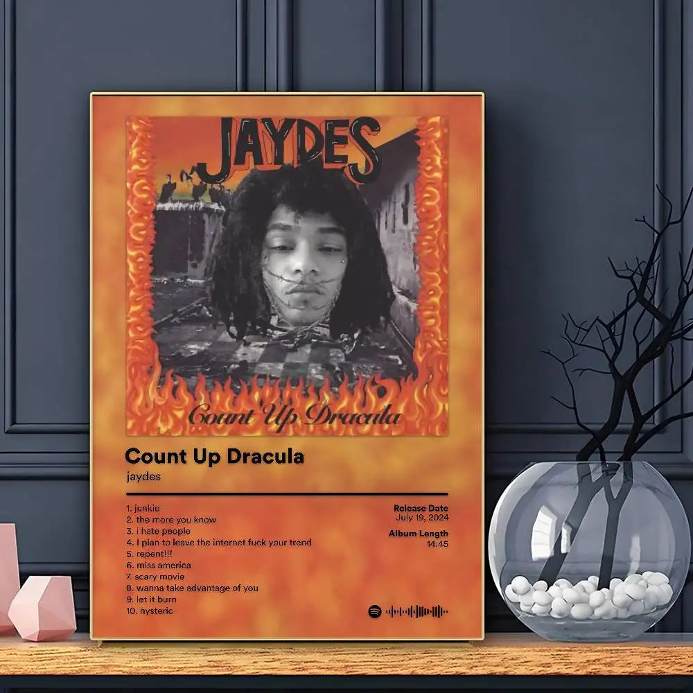 Rapper Jaydes Poster Sticky Wall Art Printing Waterproof Home Living Bed Room Bar Aesthetic Decor