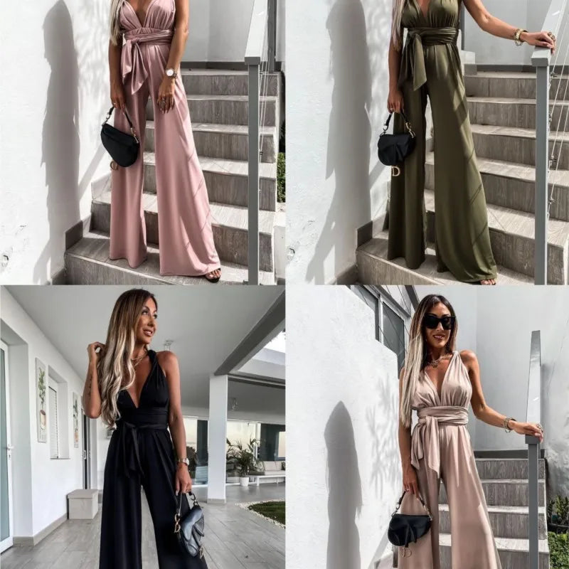 Envy NYC Envy NYC Madison High Waist Wide Leg Jumpsuit — construction detail
