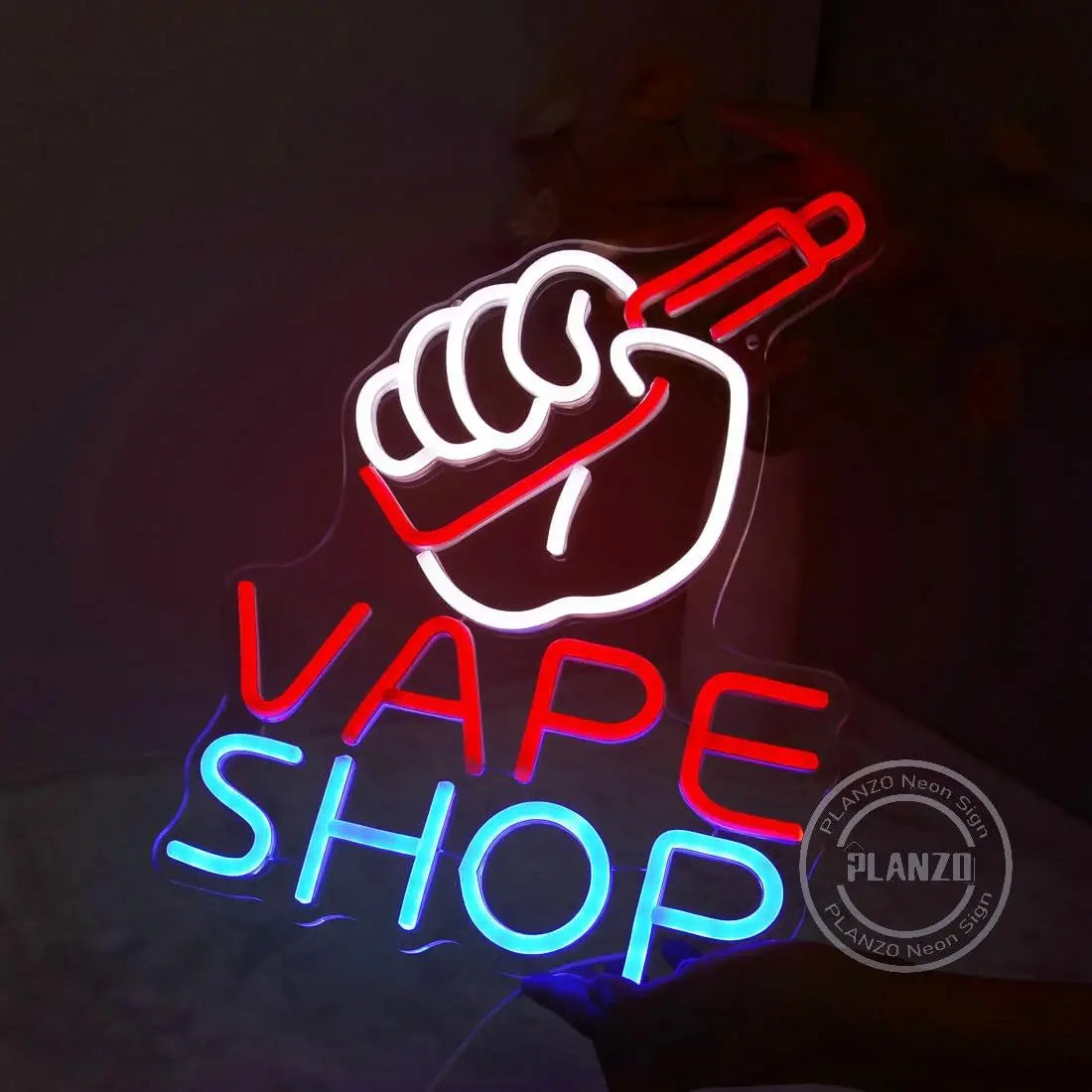 Perfecsy VAPE Shop Neon Sign for Smoke Shop LED Light Up E-cigar Business Store Sign Logo Wall Decor Birthday Christmas Dad H
