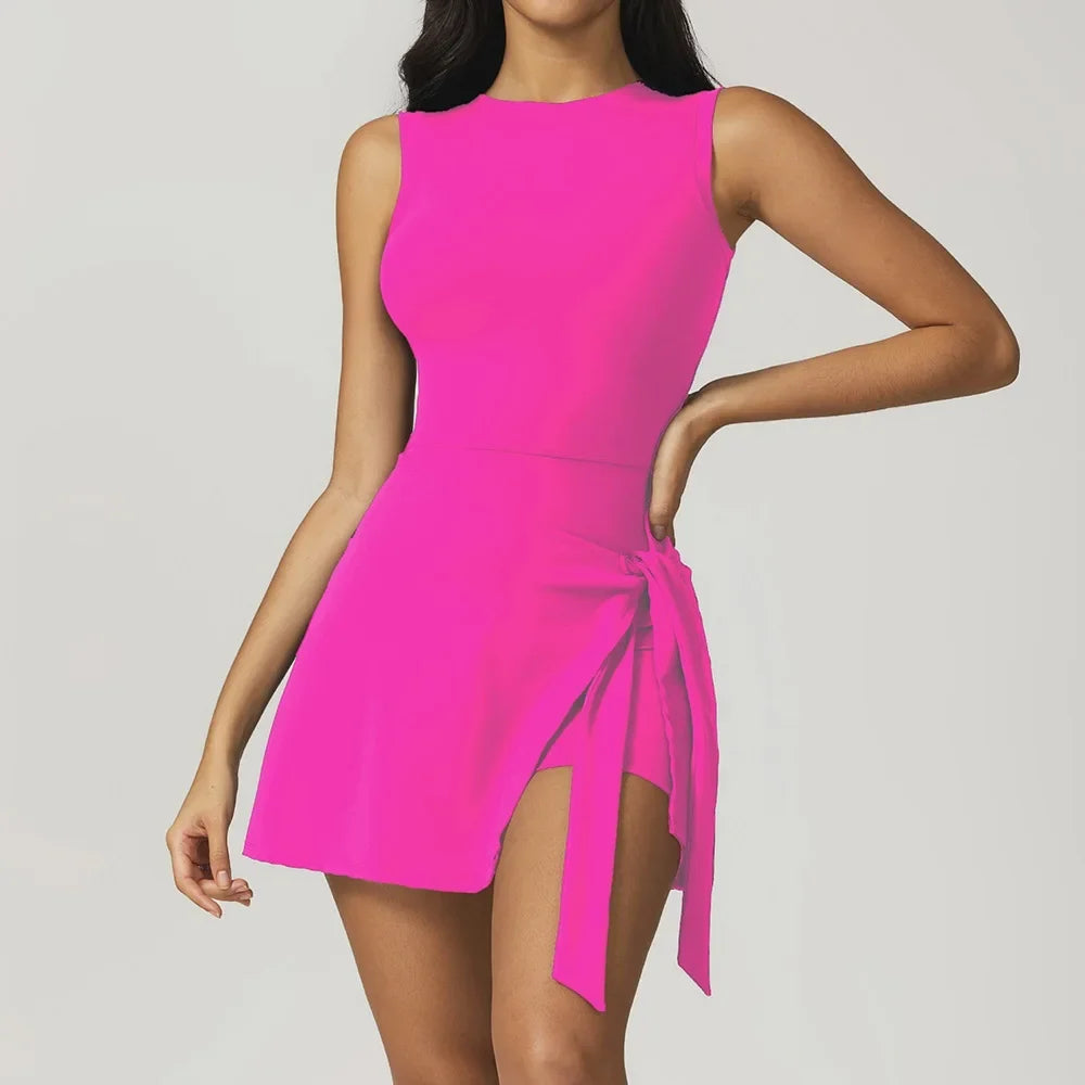 Cloud Hide Women's Tennis Skort Dress with Built-In Shorts