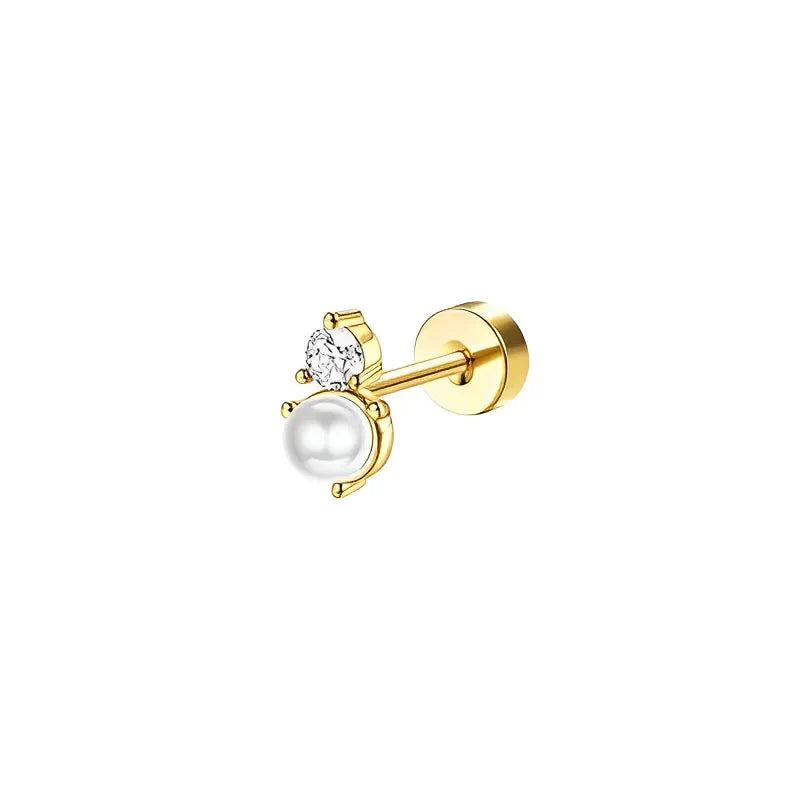 SORI STYLE Bobisty Stud Hoop Earrings — in-use photo