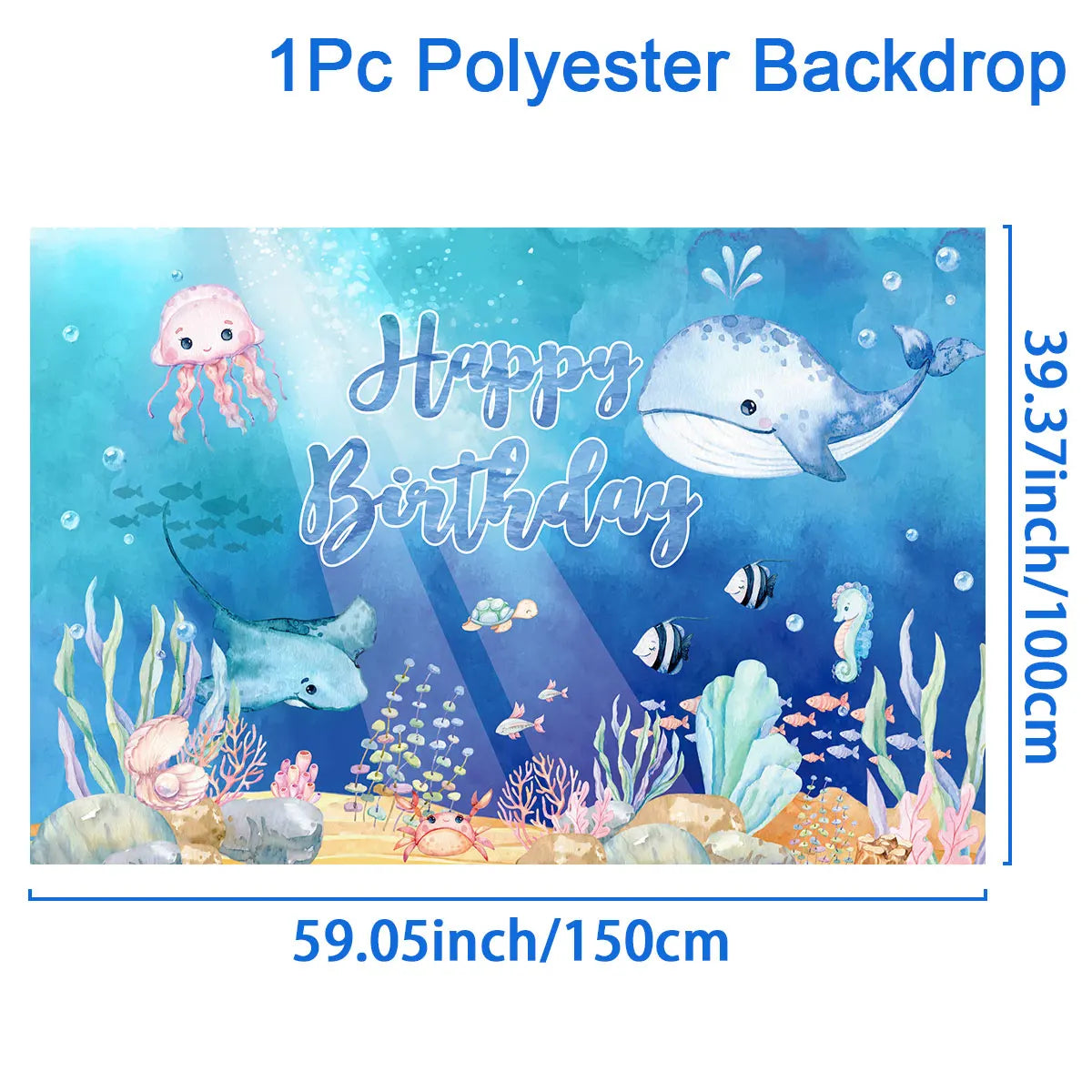 Perfecsy Under The Sea Summer Ocean Theme Birthday Party Decor Kids Boy Background Cute Dolphin Starfish Decoration Event Ban