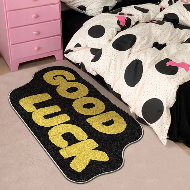 Perfecsy VIKAMAins English Dopamine Imitation Cashmere Carpet Home Decoration Cooling Washable Entryway Carpet Bedroom Door M