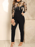 Envy NYC Envy NYC Autumn Floral Lace Jumpsuit With Belt — detail shot 7