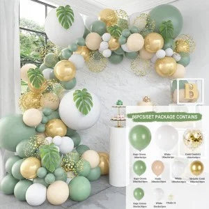 Perfecsy Sage Green Balloon Garland Arch Kit Wedding Birthday Party Decoration Kids Adult Wedding Balloons Baby Shower Decor 