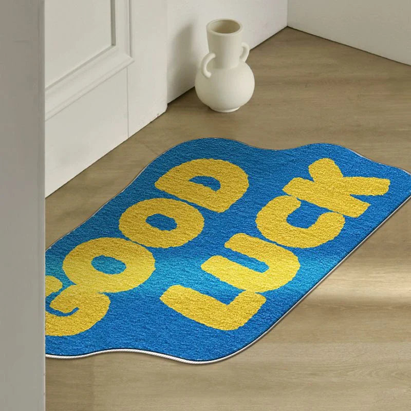 Perfecsy VIKAMAins English Dopamine Imitation Cashmere Carpet Home Decoration Cooling Washable Entryway Carpet Bedroom Door M
