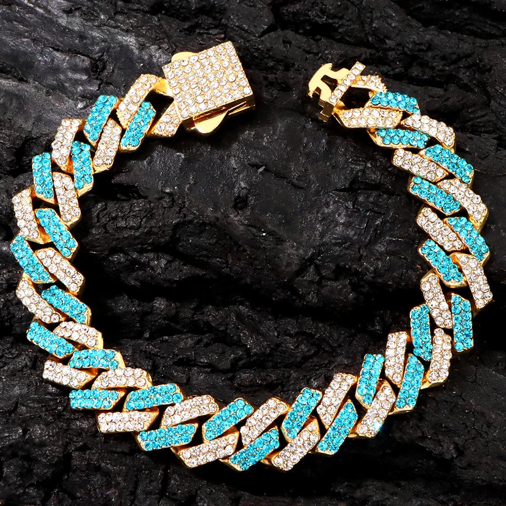 SORI STYLE 14MM Cuban Link Chain Bracelet — back view