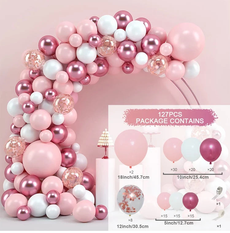 Perfecsy Pink Macaron Balloons Garland Arch Kit Birthday Party Decor Kids Wedding Birthday Party Supplies Baby Shower Decor L