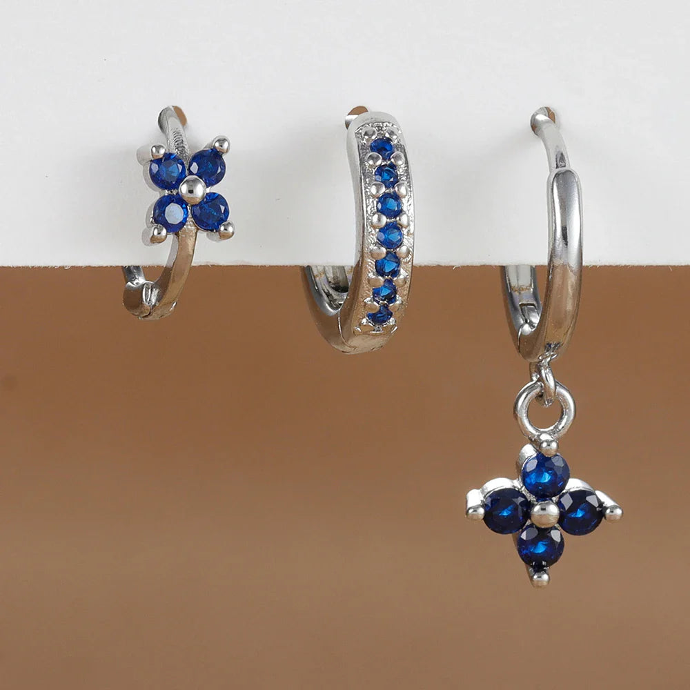 SORI STYLE 3PCS Flower Drop and Dangle Earring — fabric or material detail