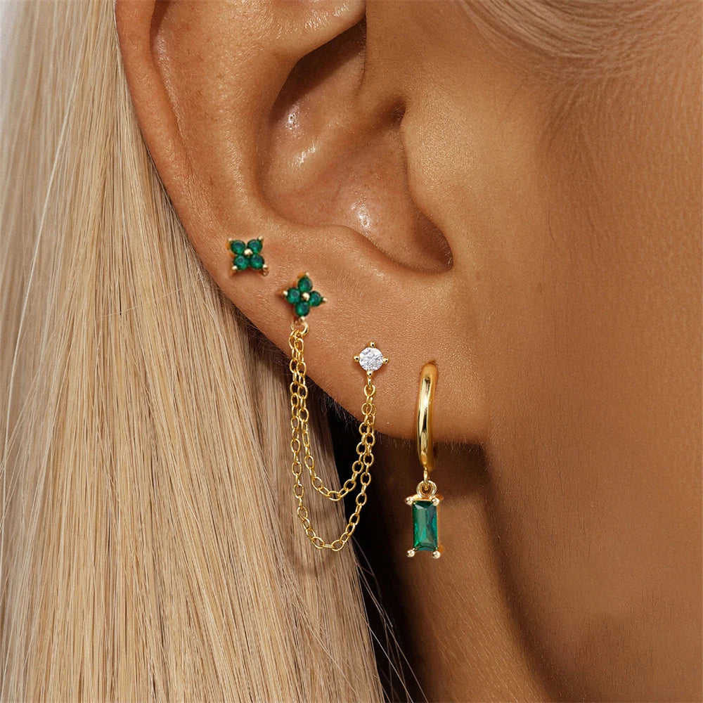 SORI STYLE Zodiac Birthstone Earrings Set for Everyday Celestial Style — side view