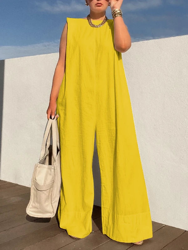 Envy NYC Envy NYC Sleeveless Wide Leg Fitness Jumpsuit — detail shot 8