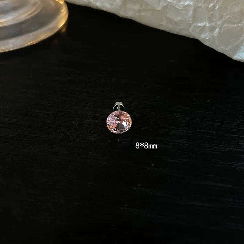 MyClosetAid 1 PCS Pink Bowknot Shiny Ear Bone Nail 316L Stainless Steel Korean Style Zircon Crystal Earring Women Y2K Cute Co