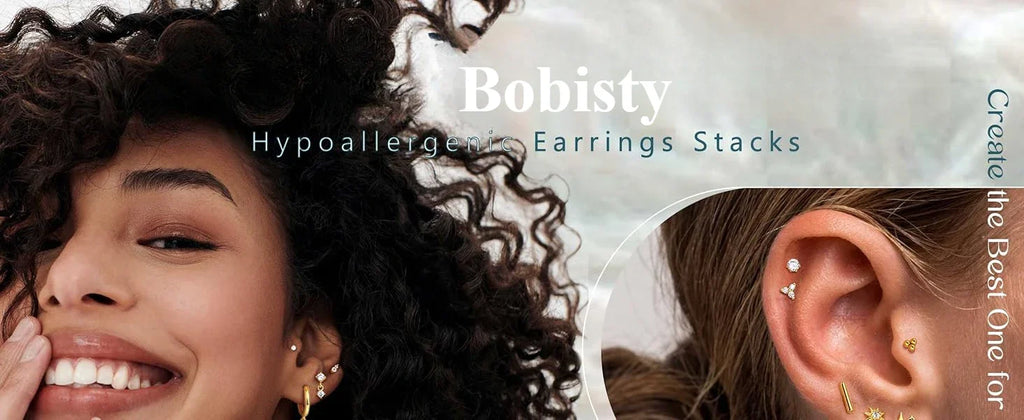 SORI STYLE Bobisty Stud Hoop Earrings — in-use photo