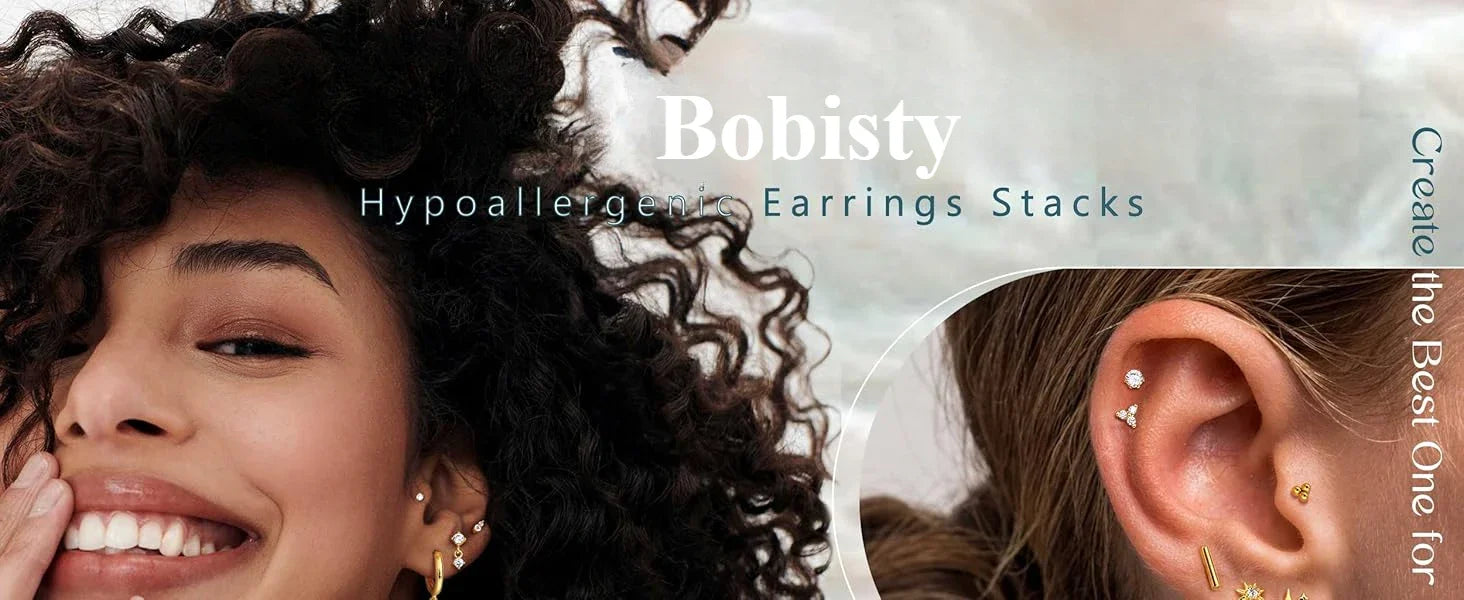 SORI STYLE Bobisty Stud Hoop Earrings — in-use photo